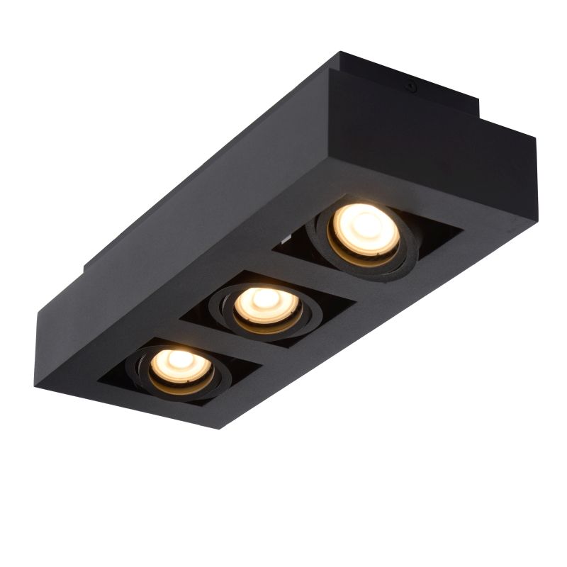 Lucide XIRAX - Stropné bodové svietidlo - LED Dim to warm - GU10 - 3x5W 2200K/3000K - Black
